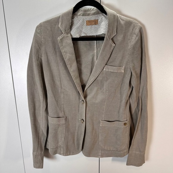 Falconeri Italy Women's Blazer Jacket, Neutral Tan, Knit, Lightweight, Size S - Picture 1 of 8